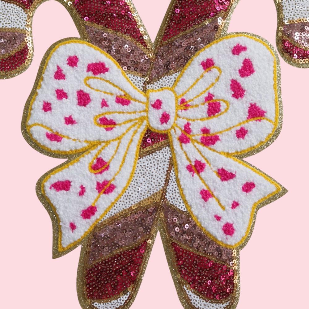 Sequin Bow Candy Cane